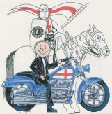 Biker with St. George